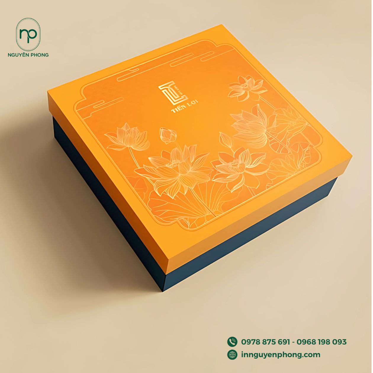 Mẫu thiết kế logo phong thủy in trên hộp giấy